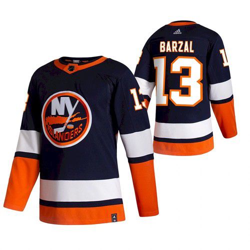 Men New York Islanders 13 Barzal Black NHL 2021 Reverse Retro jersey